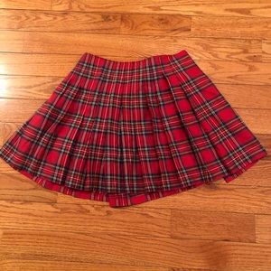 Red plaid high waisted kilt (or wear as a skirt)
